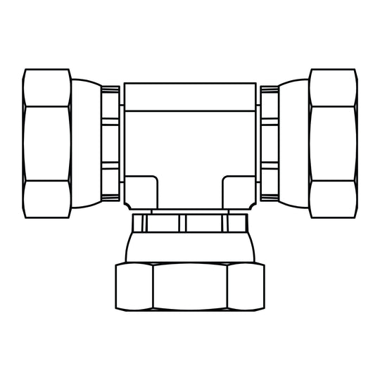 3853 - 20 - 20 - 20 BSPP Swivel Union Tee - GetHydraulics.com