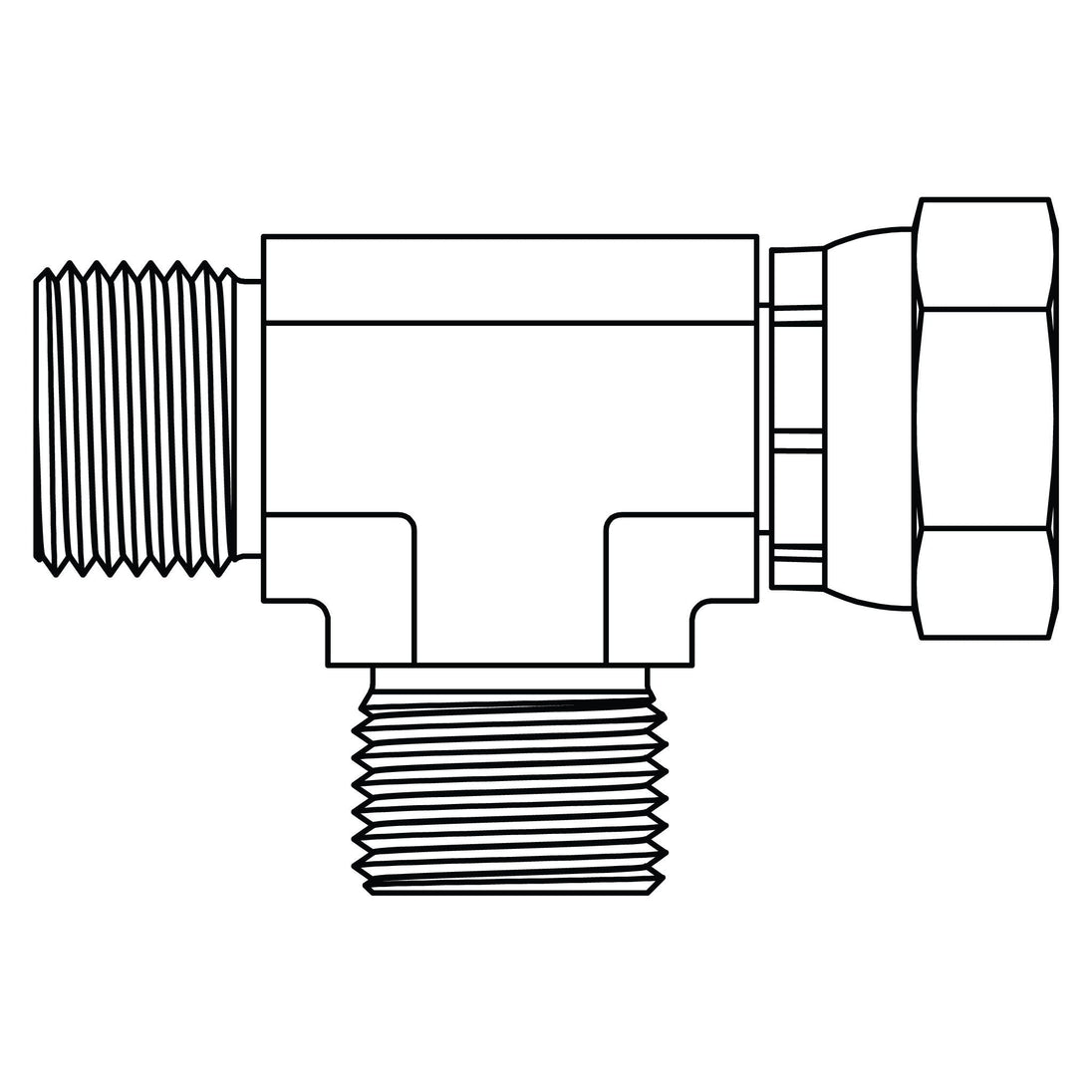 3854 - 02 - 02 - 02 BSPP Swivel Run Tee - GetHydraulics.com