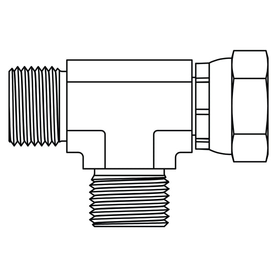 3854 - 08 - 08 - 08 BSPP Swivel Run Tee - GetHydraulics.com