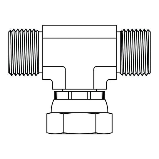 3855 - 04 - 04 - 04 BSPP Swivel Branch Tee - GetHydraulics.com