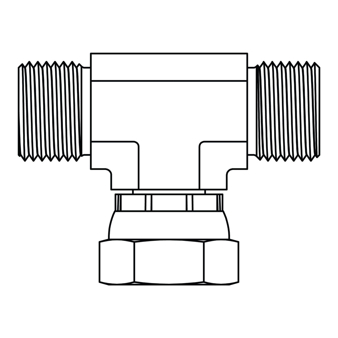 3855 - 06 - 06 - 06 BSPP Swivel Branch Tee - GetHydraulics.com