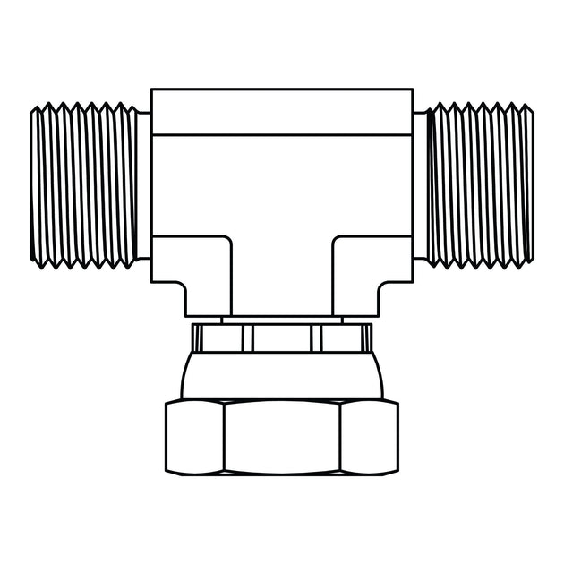 3855 - 08 - 08 - 08 BSPP Swivel Branch Tee - GetHydraulics.com