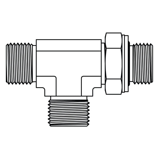 3857 - 04 - 04 - 04 BSPP Adjustable Run Tee - GetHydraulics.com