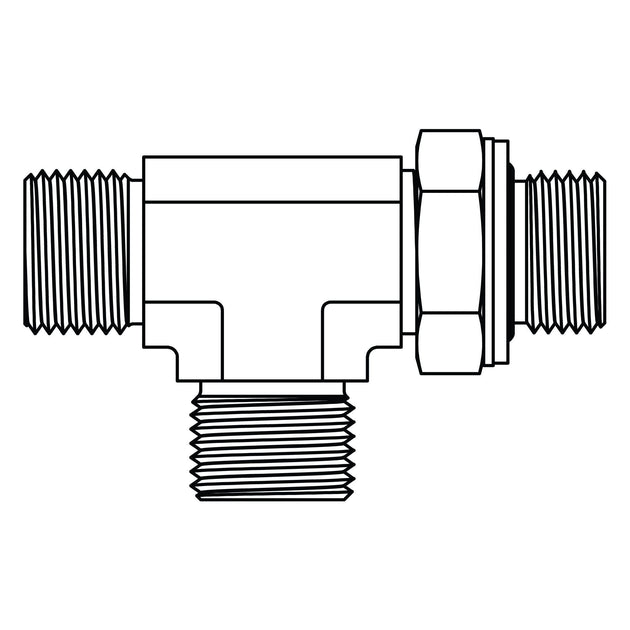 3857 - 08 - 06 - 08 BSPP Adjustable Run Tee - GetHydraulics.com