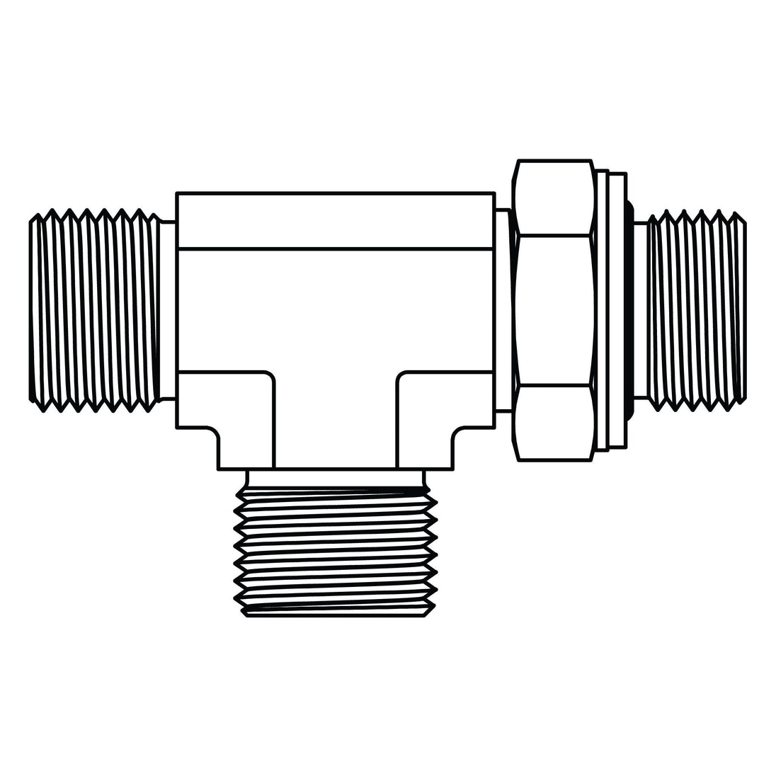 3857 - 12 - 12 - 12 BSPP Adjustable Run Tee - GetHydraulics.com