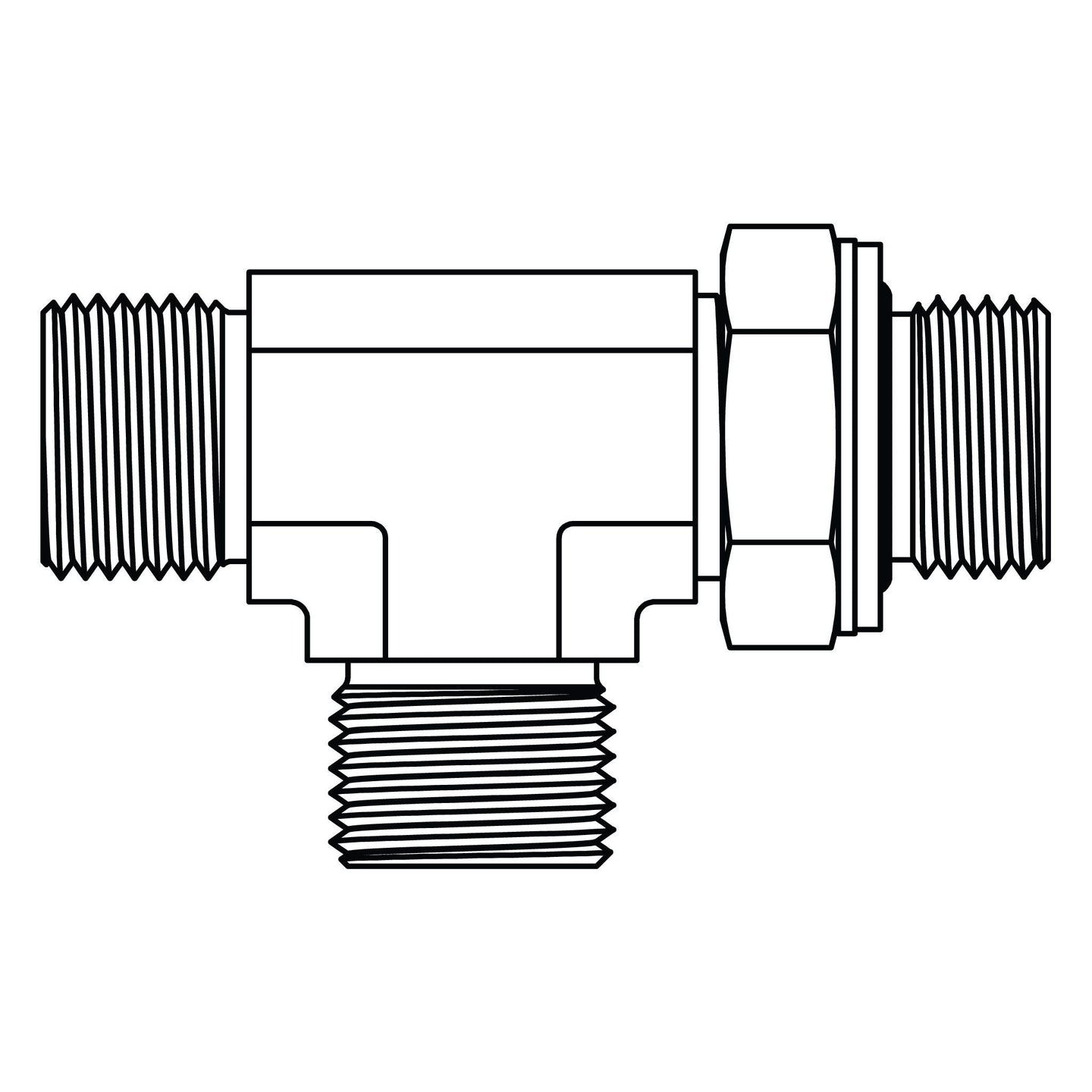 3857 - 12 - 12 - 12 BSPP Adjustable Run Tee - GetHydraulics.com