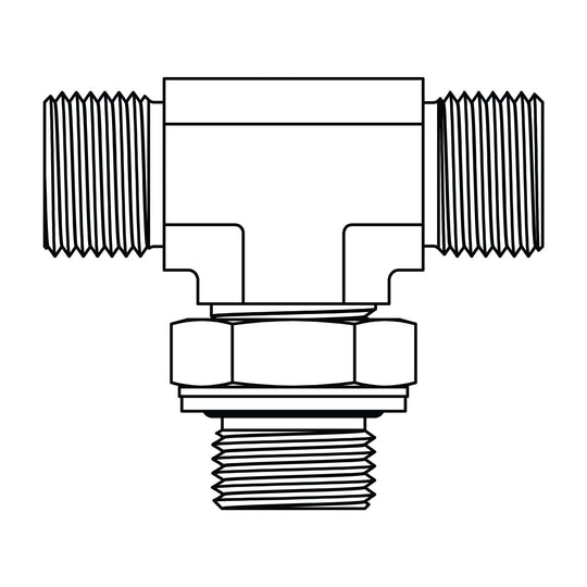 3858 - 04 - 04 - 04 BSPP Adjustable Branch Tee - GetHydraulics.com