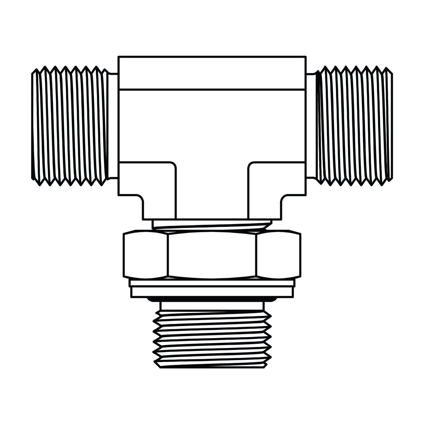 3858 - 06 - 06 - 06 BSPP Adjustable Branch Tee - GetHydraulics.com