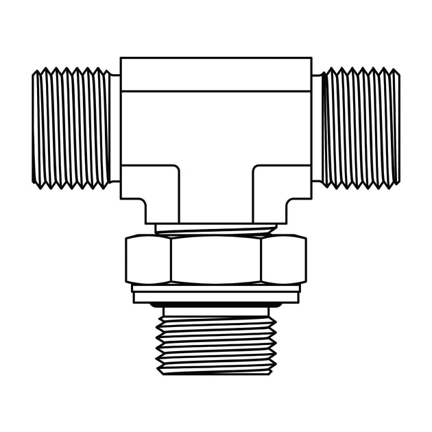 3858 - 06 - 06 - 06 BSPP Adjustable Branch Tee - GetHydraulics.com