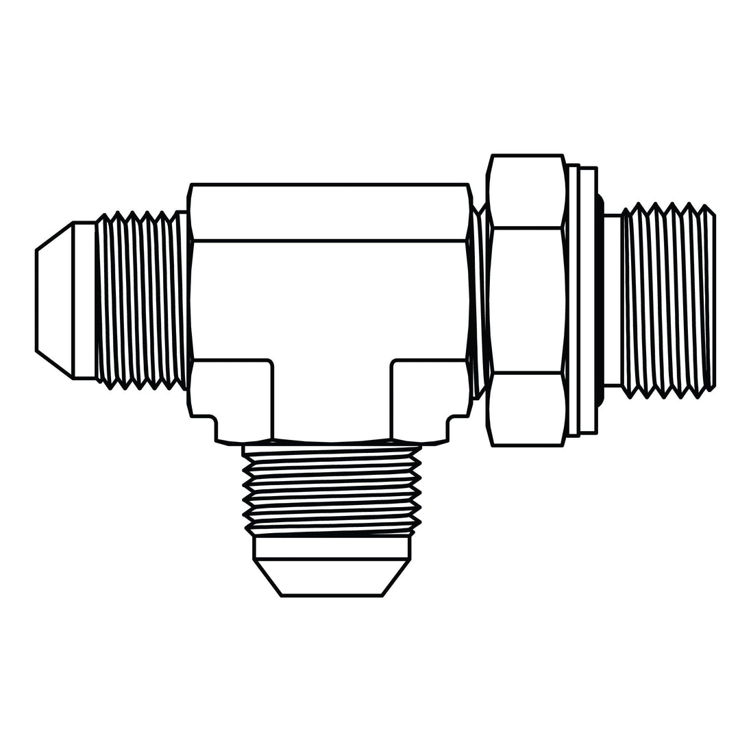 3859 - 08 - 08 - 08 JIC to BSPP Adjustable Run Tee - GetHydraulics.com