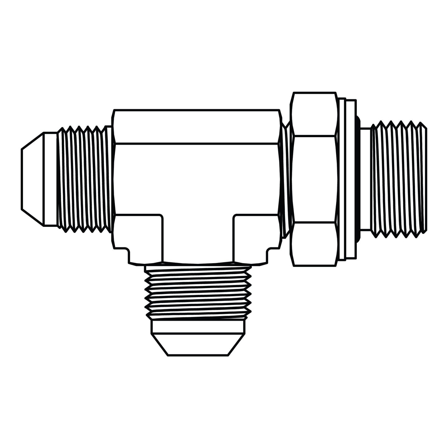 3859 - 16 - 16 - 16 JIC to BSPP Adjustable Run Tee - GetHydraulics.com