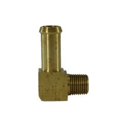 38866 90 deg Elbow, 3/8 in Hose Barbed x 1/8 in Male Pipe, Brass - GetHydraulics.com
