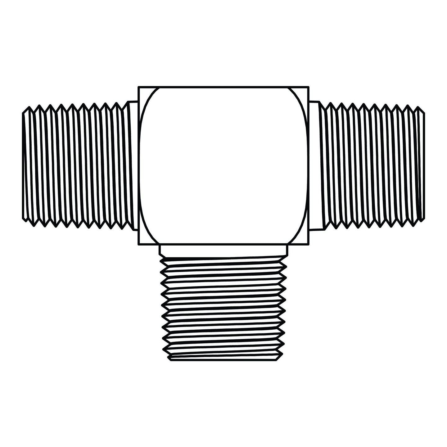 3900 - 04 - 04 - 04 Pipe Tee, Brass - GetHydraulics