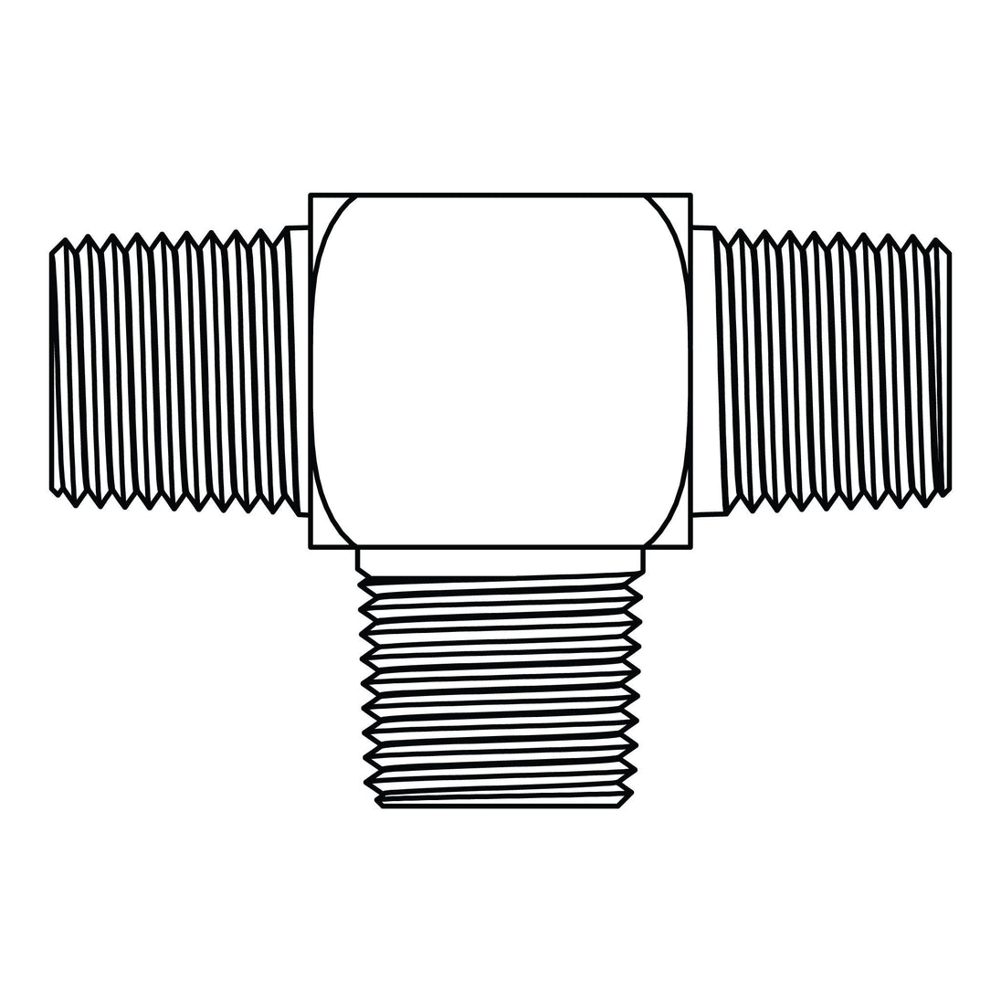 3900 - 06 - 06 - 06 Pipe Tee, Brass - GetHydraulics