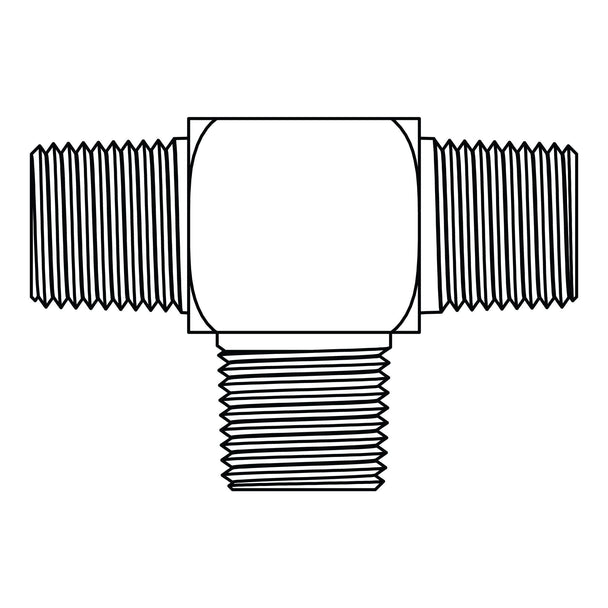 3900 - 08 - 08 - 08 Pipe Tee, Brass - GetHydraulics