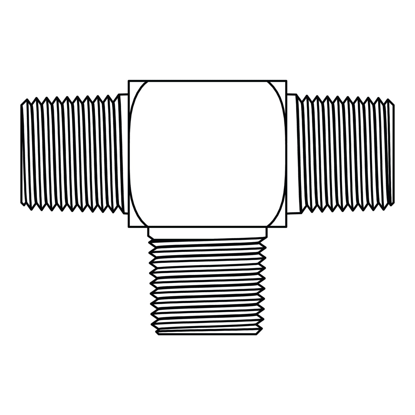 3900-08-08-08 Pipe Tee, Brass