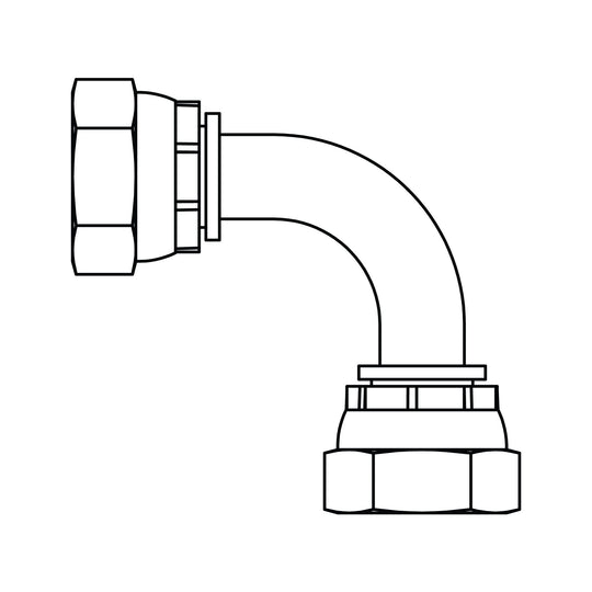 3901 - 04 - 04 BSPP Swivel Union Elbow 90 Bent Tube - GetHydraulics.com