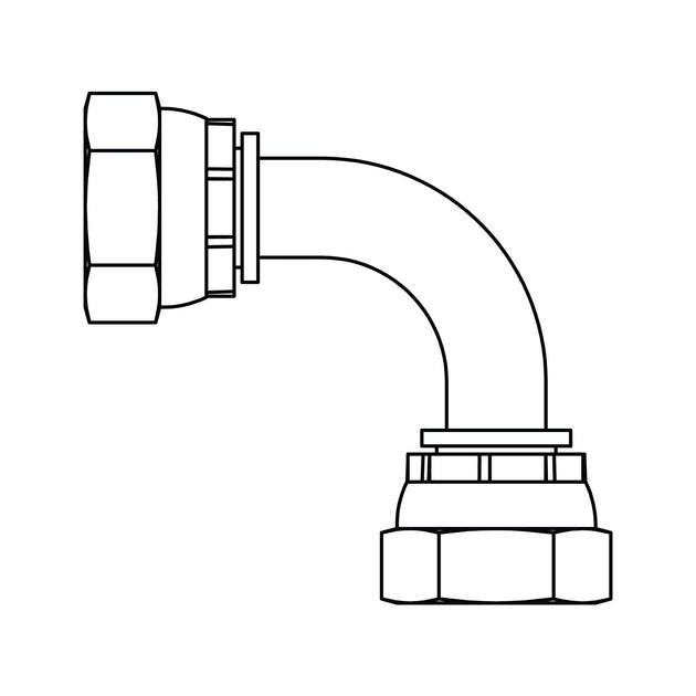 3901 - 08 - 08 BSPP Swivel Union Elbow 90 Bent Tube - GetHydraulics.com