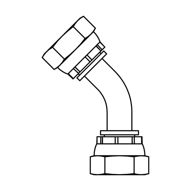 3903 - 20 - 20 BSPP Swivel Union Elbow 45 Bent Tube - GetHydraulics.com