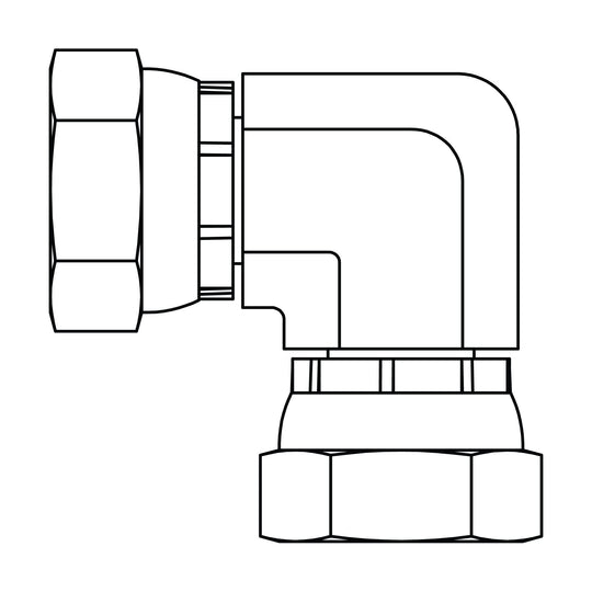 3904 - 10 - 10 BSPP Swivel Union Elbow 90 - GetHydraulics.com