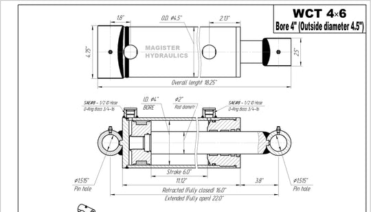 4" Bore Cross Tube Hydraulic Cylinders - GetHydraulics