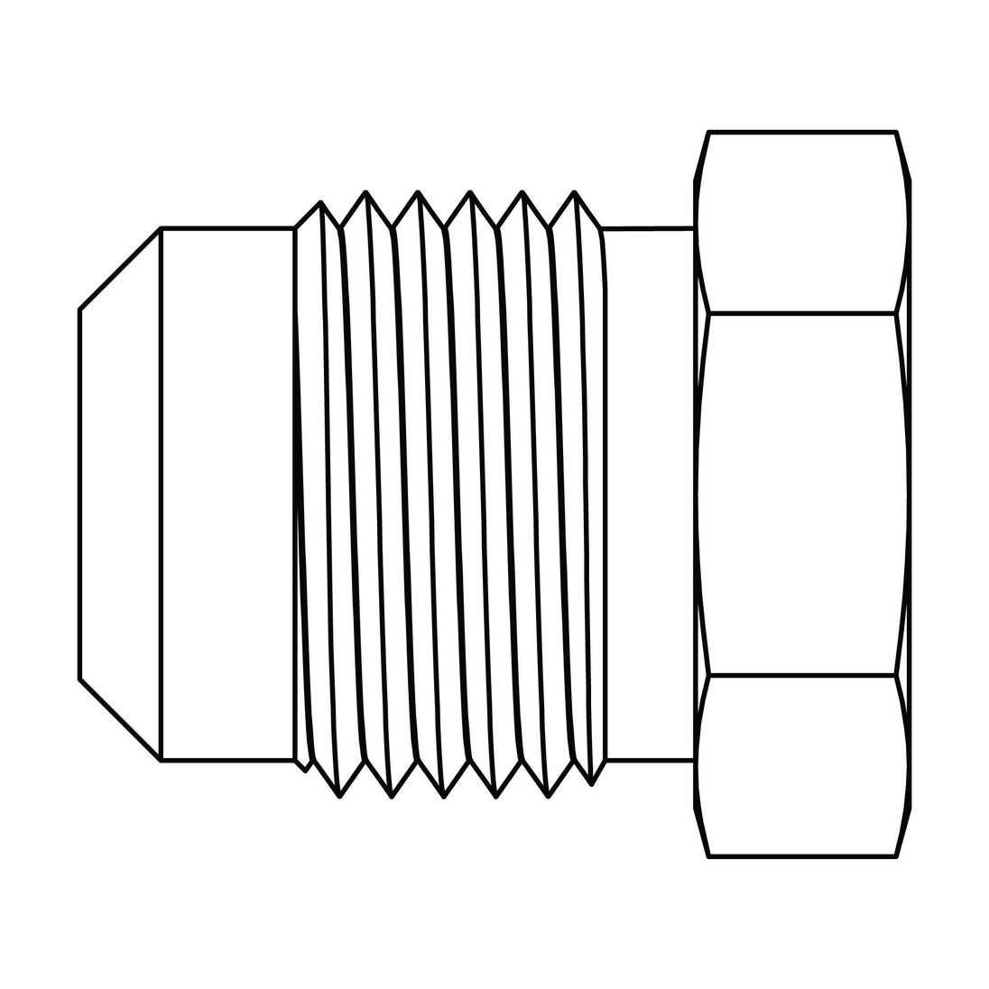 40P - 04 SAE 45 Plug, Brass - GetHydraulics.com