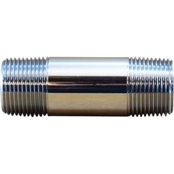 41011 Pipe Nipple, 1/8 in MPT x 1/8 in MPT, 6 in, Brass, Chrome - Plated - GetHydraulics.com