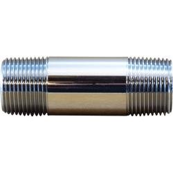 41041 Pipe Nipple, 3/8 in MPT x 3/8 in MPT, 1 - 1/2 in, Brass, Chrome - Plated - GetHydraulics.com