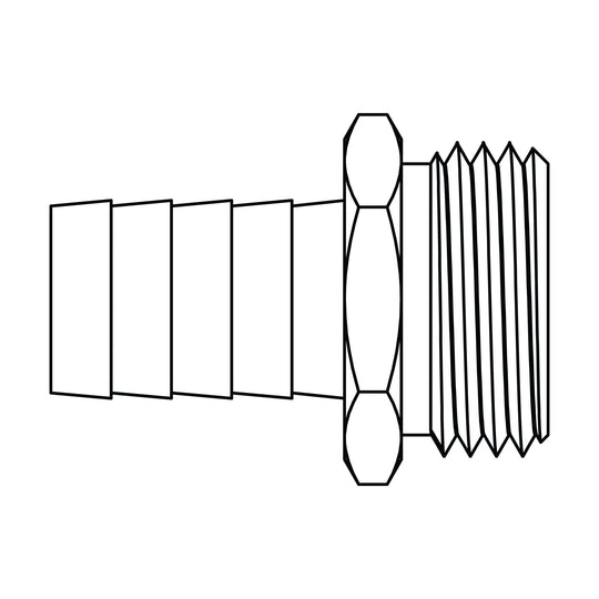 4144 - 06 - 12 Garden Hose Barb (GHB) to GHT, Brass - GetHydraulics