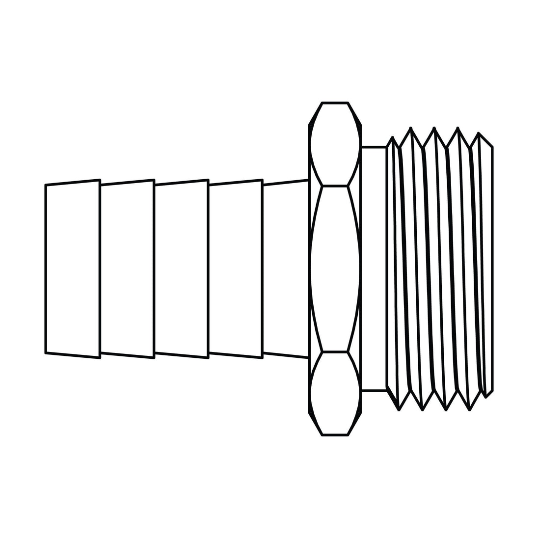 4144 - 08 - 12 Garden Hose Barb (GHB) to GHT, Brass - GetHydraulics