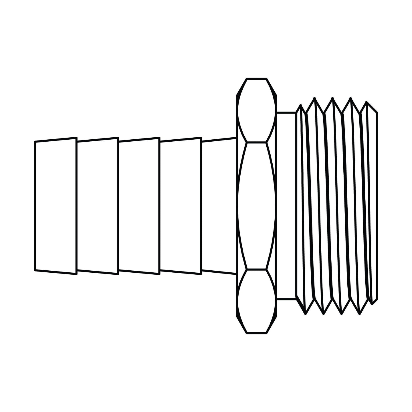 4144 - 08 - 12 Garden Hose Barb (GHB) to GHT, Brass - GetHydraulics