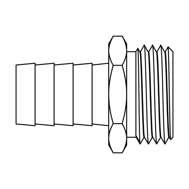 4144 - 10 - 12 Garden Hose Barb (GHB) to GHT, Brass - GetHydraulics.com