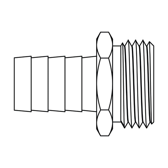 4144-16-16 Garden Hose Barb (GHB) to GHT, Brass