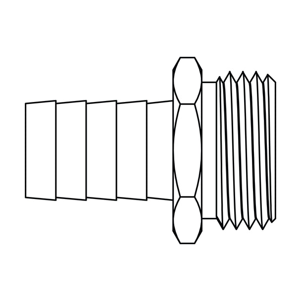 4144-16-16 Garden Hose Barb (GHB) to GHT, Brass