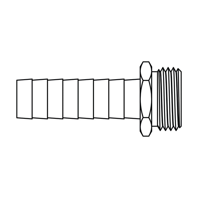 4144 - L - 08 - 12 Long Shank Garden Hose Barb (GHB) to GHT, Brass - GetHydraulics.com