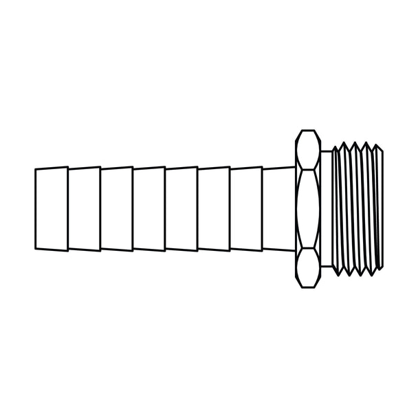 4144-L-10-12 Long Shank Garden Hose Barb (GHB) to GHT, Brass