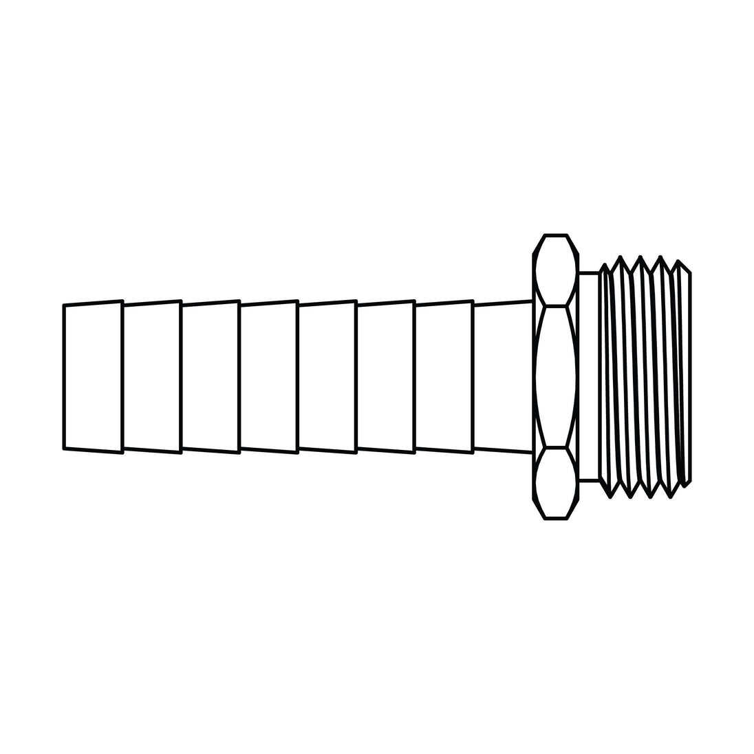 4144-L-12-12 Long Shank Garden Hose Barb (GHB) to GHT, Brass