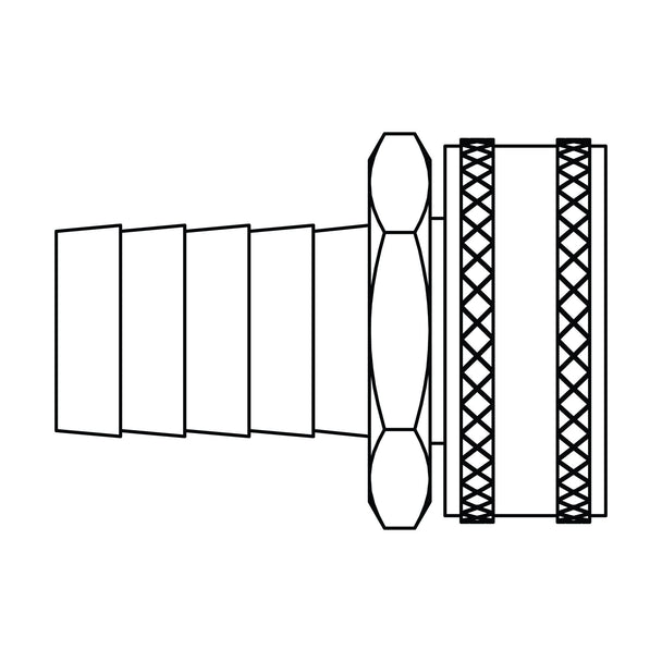 4145 - 06 - 12 Garden Hose Barb (GHB) to GHT, Brass - GetHydraulics