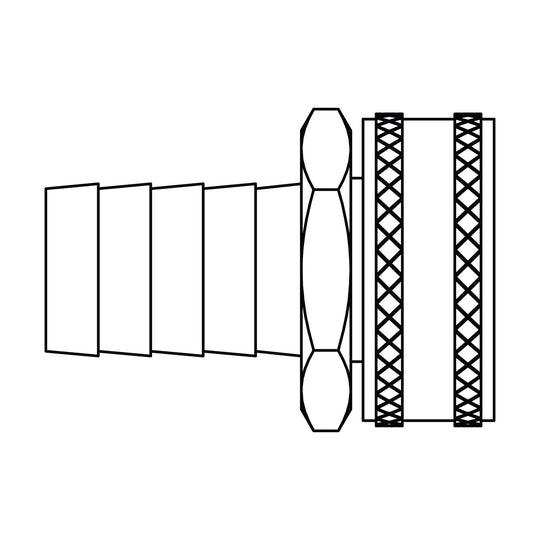 4145 - 12 - 12 Garden Hose Barb (GHB) to GHT, Brass - GetHydraulics