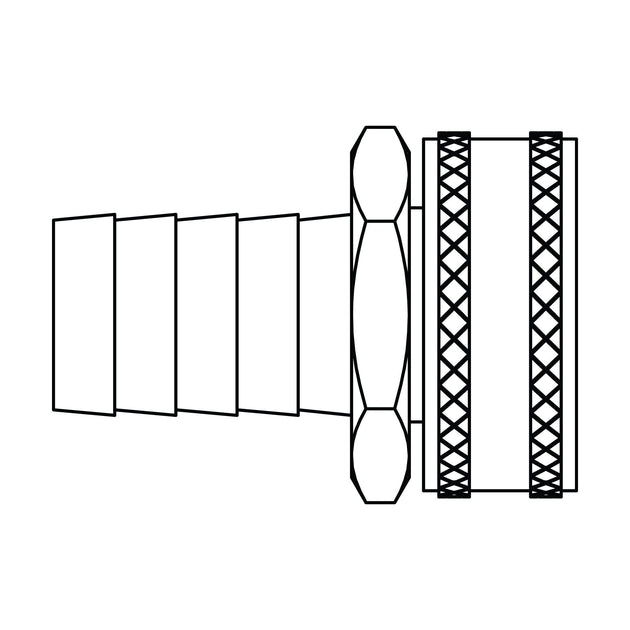 4145 - 12 - 12 Garden Hose Barb (GHB) to GHT, Brass - GetHydraulics.com
