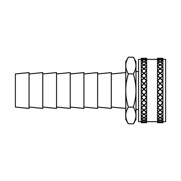4145 - L - 12 - 12 Long Shank Garden Hose Barb (GHB) to GHT, Brass - GetHydraulics.com