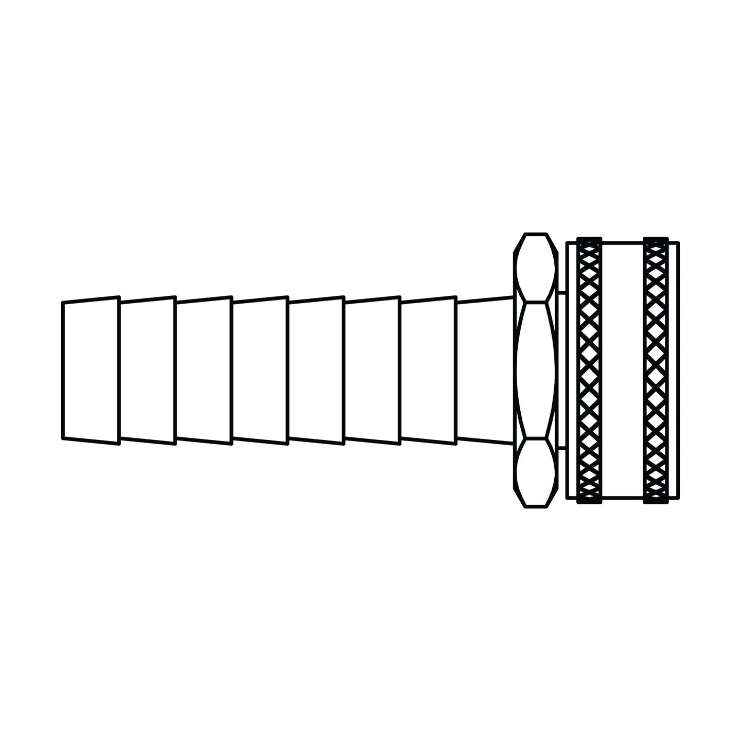 4145-L-10-12 Long Shank Garden Hose Barb (GHB) to GHT, Brass