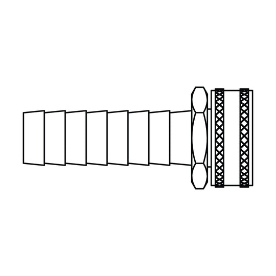 4145-L-12-12 Long Shank Garden Hose Barb (GHB) to GHT, Brass