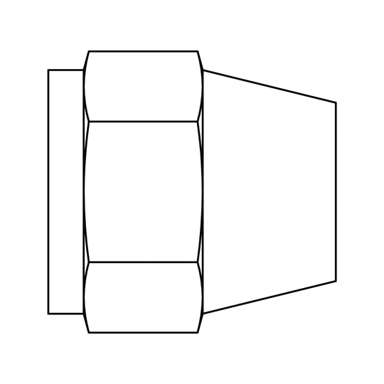 41S - 02 SAE 45° Short Nut, Brass - GetHydraulics
