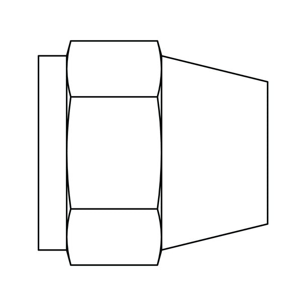 41S - 08 SAE 45° Short Nut, Brass - GetHydraulics
