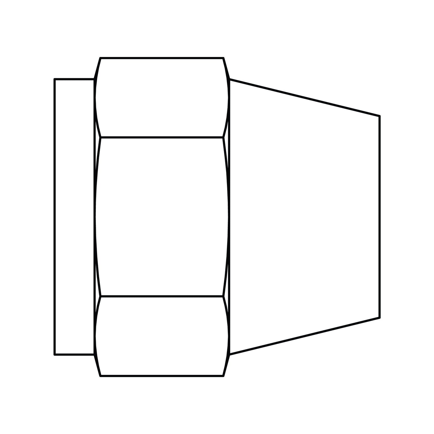 41S - 10 SAE 45° Short Nut, Brass - GetHydraulics
