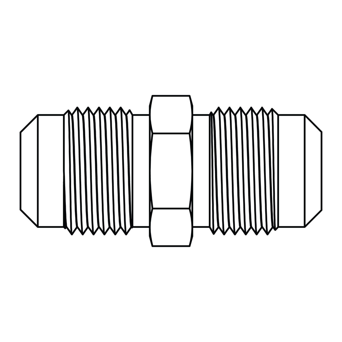 42 - 03 - 03 SAE 45 Tube Union, Brass - GetHydraulics.com
