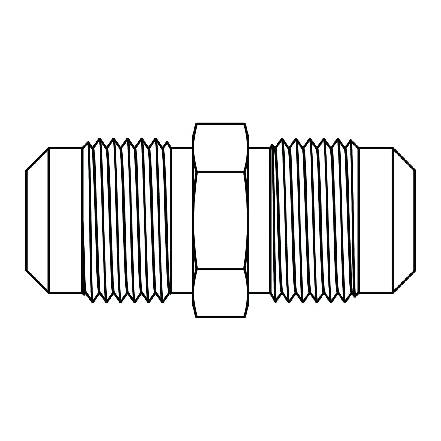 42 - 03 - 03 SAE 45 Tube Union, Brass - GetHydraulics.com