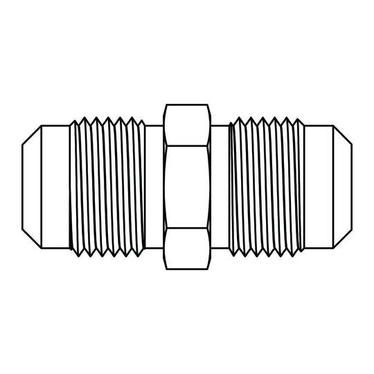 42 - 04 - 04 SAE 45 Tube Union, Brass - GetHydraulics.com