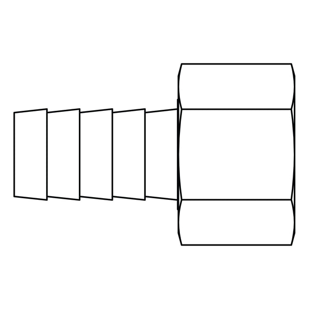 4245 - S - 03 - 02 Hose Barb to Ball Seat Pipe Swivel - GetHydraulics